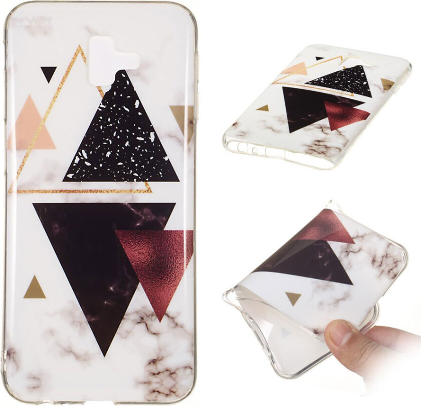 Galaxy J6 Plus beskyttelses deksel av TPU med IMD print i marmor mønster - stil J