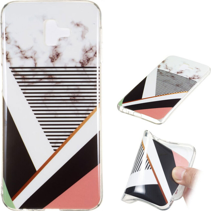 Galaxy J6 Plus beskyttelses deksel av TPU med IMD printet marmor mønstre - stil D