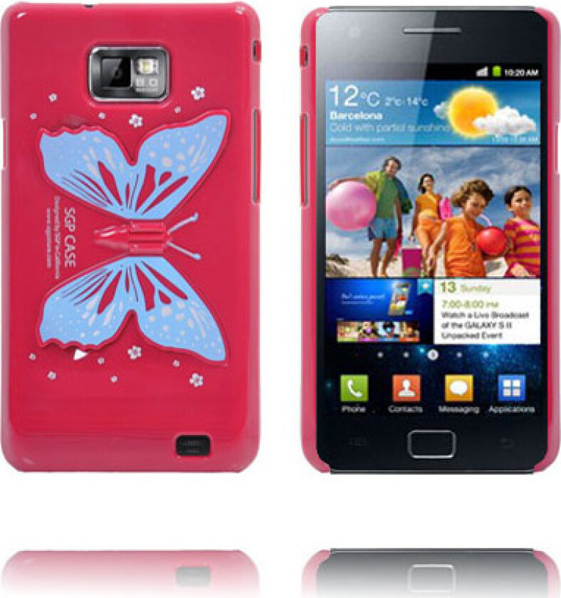 Butterfly Wings - Sammenleggbar Stativ (Rød) Samsung Galaxy S2 Deksel