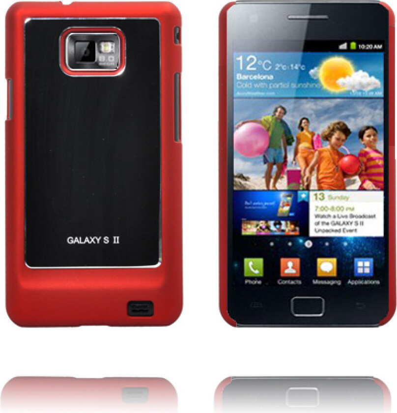 Galaxy S2 Alu Deksel (Rød Kant) Samsung Galaxy S2 Deksel