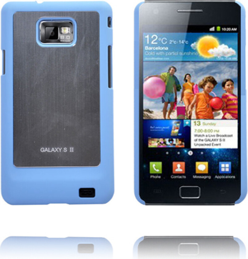 Galaxy S2 Alu Deksel (Lyse Blå Kant) Samsung Galaxy S2 Deksel