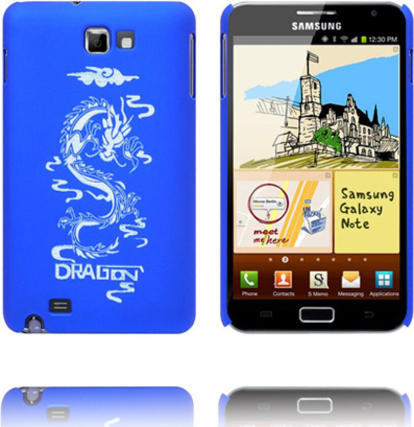 Dragon Mattslipt (Blå) Samsung Galaxy Note Deksel
