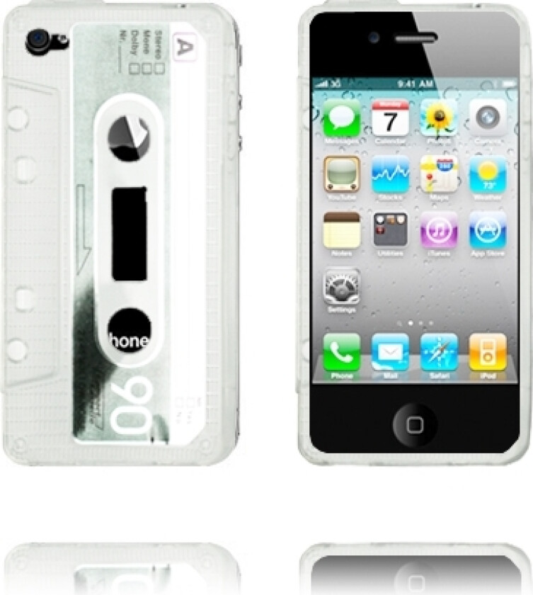 Cassette Deksel Delvis-Gjennomsiktig (Hvit) iPhone 4 Deksel