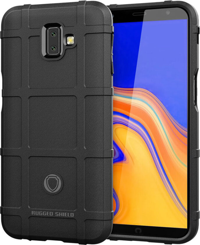 Galaxy J6 Plus beskyttelses deksel av TPU med firekant gitter design - svart
