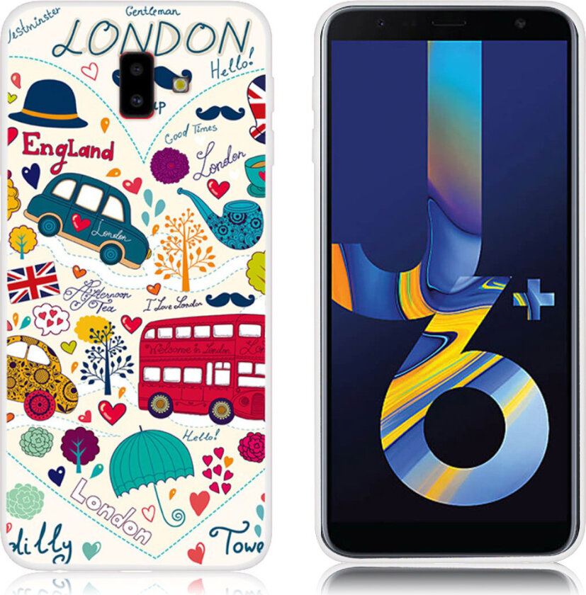Galaxy J6 Plus beskyttelses deksel av TPU med printet mønster - london elementer