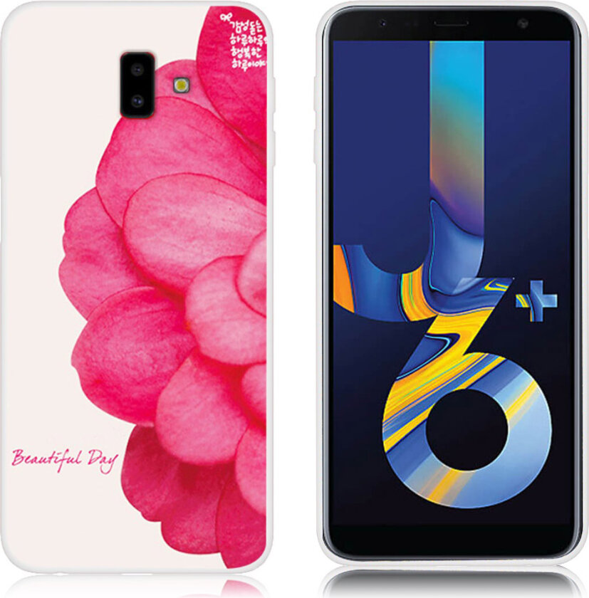Galaxy J6 Plus beskyttelses deksel av TPU med printet mønster - livlig blomst