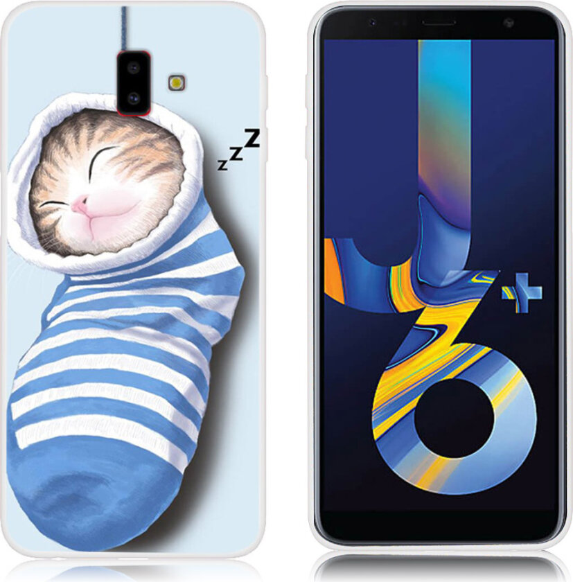 Galaxy J6 Plus beskyttelses deksel av TPU med printet mønster - sovende katt