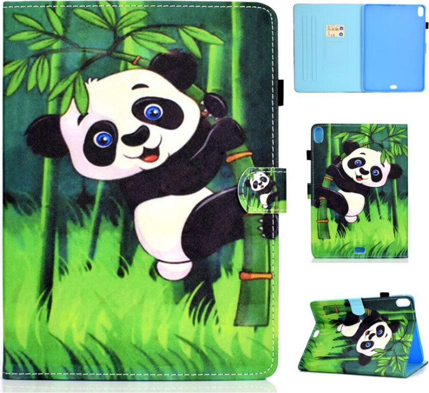 iPad Pro 11 beskyttelses deksel av syntetisk skinn og TPU med printet mønster - panda