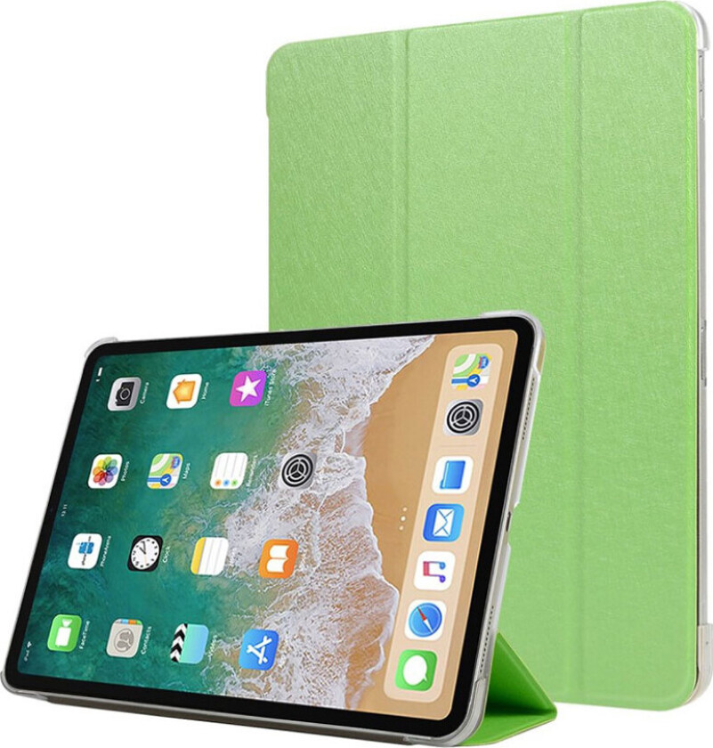 iPad Pro 11 beskyttelses deksel av syntetisk skinn med 3 delsers stativ - grønn