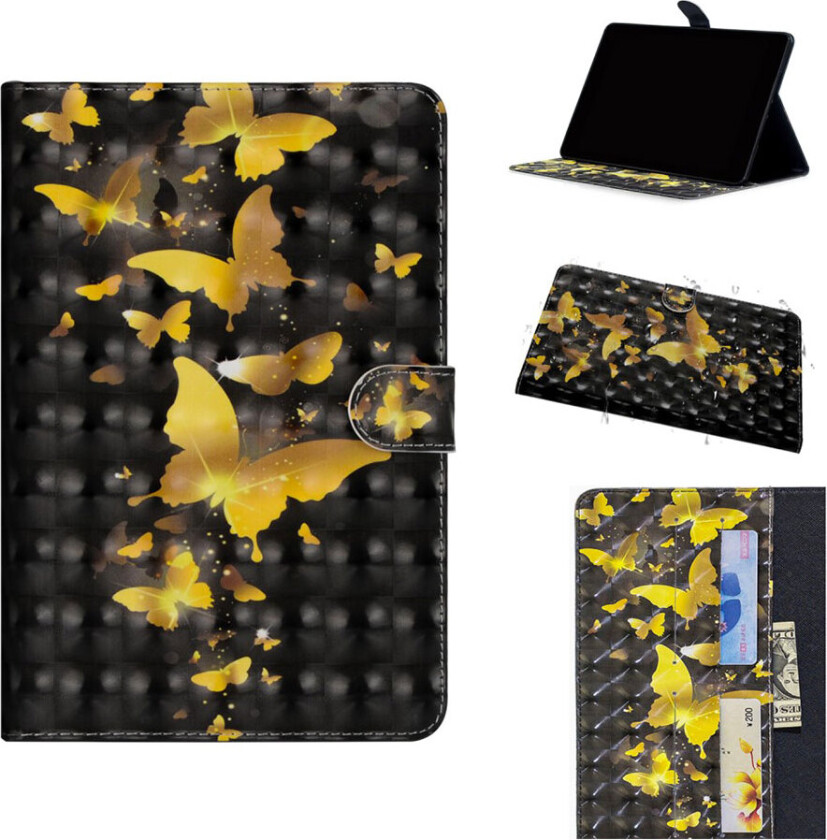 iPad Pro 11 beskyttelses deksel med lyse flekker dekor og printet mønster - gull sommerfugl