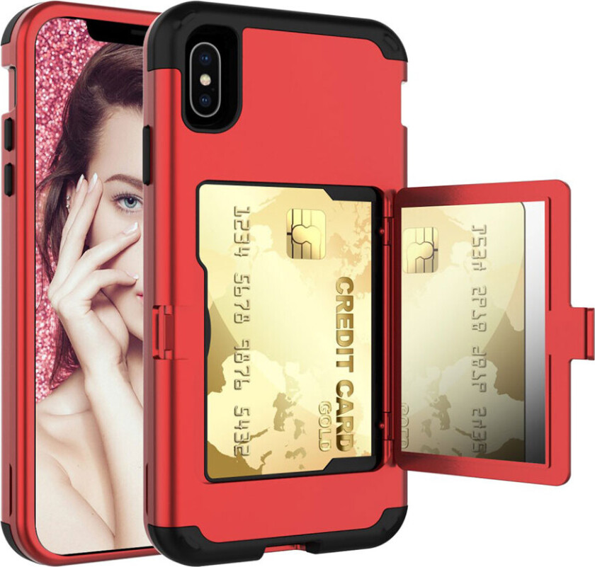 iPhone Xs Max beskyttelses deksel av plastikk og silikon - rød