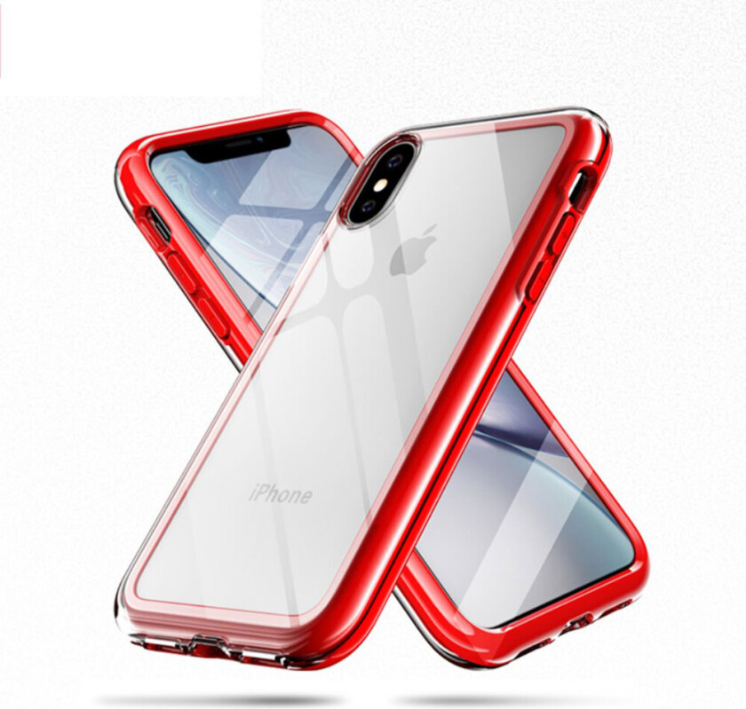 iPhone Xs Max beksyttelses deksel av hybrid materiale - rød