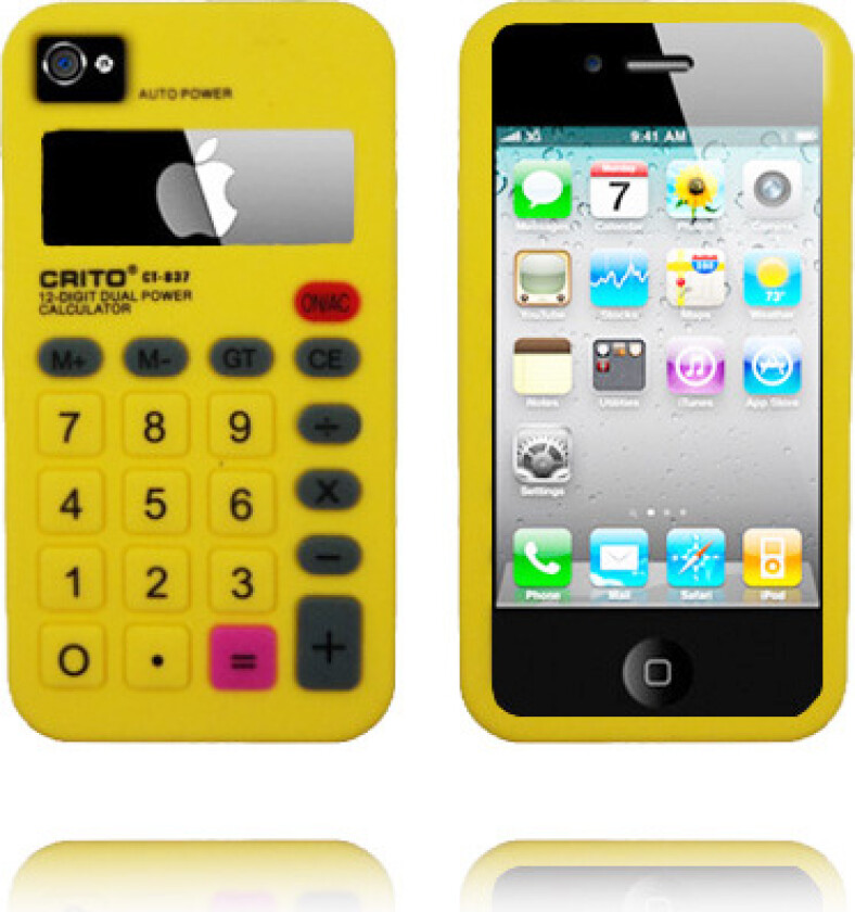 Calculator (Gul) iPhone 4 Deksel