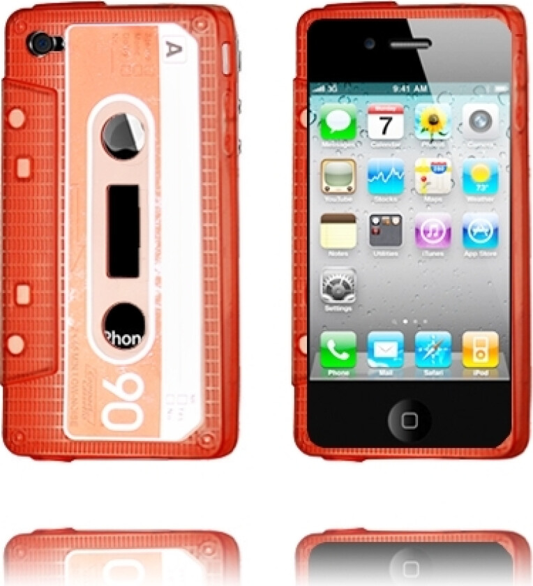 Cassette Deksel Delvis-Gjennomsiktig (Rød) iPhone 4 Deksel