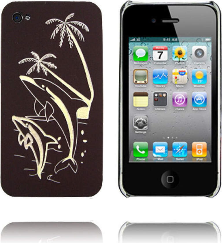 Tropic Dolphin (Brun) iPhone 4 Deksel