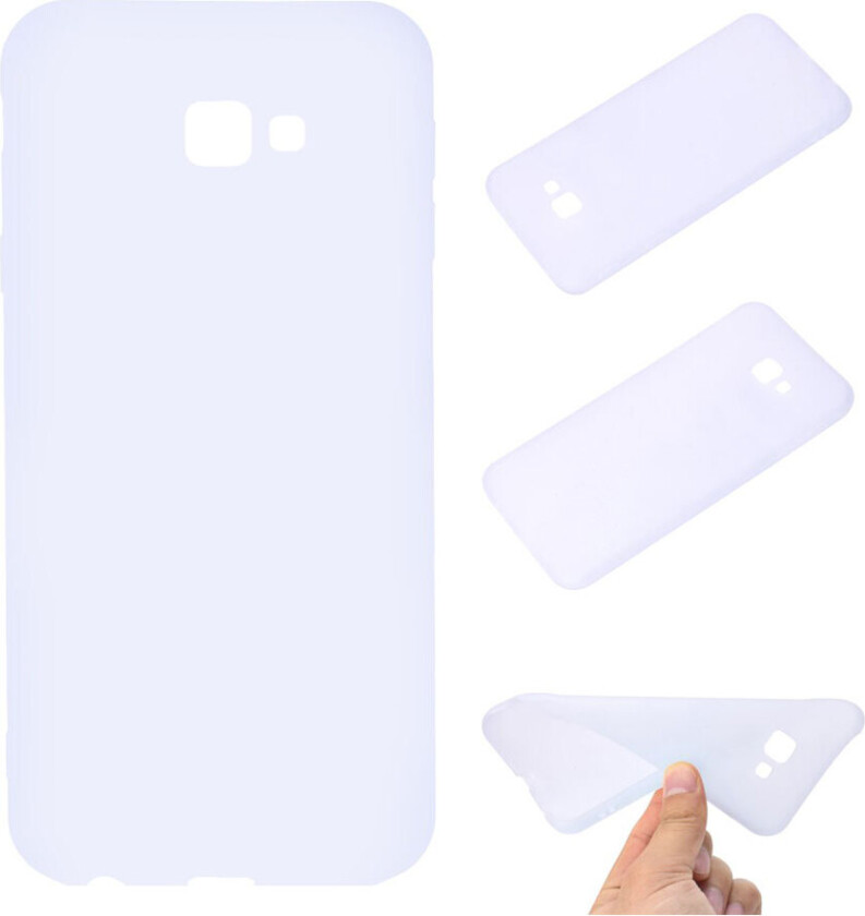 Galaxy J4 Plus beskyttelses deksel av TPU med matt overflate - hvit
