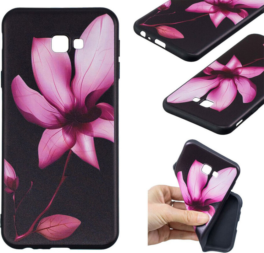 Galaxy J4 Plus beskyttelses deksel av TPU med hevet printet mønster - blomster mønster