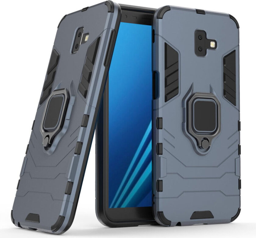Galaxy J6 Plus beskyttelses deksel av TPU og plastikk - mørke blå