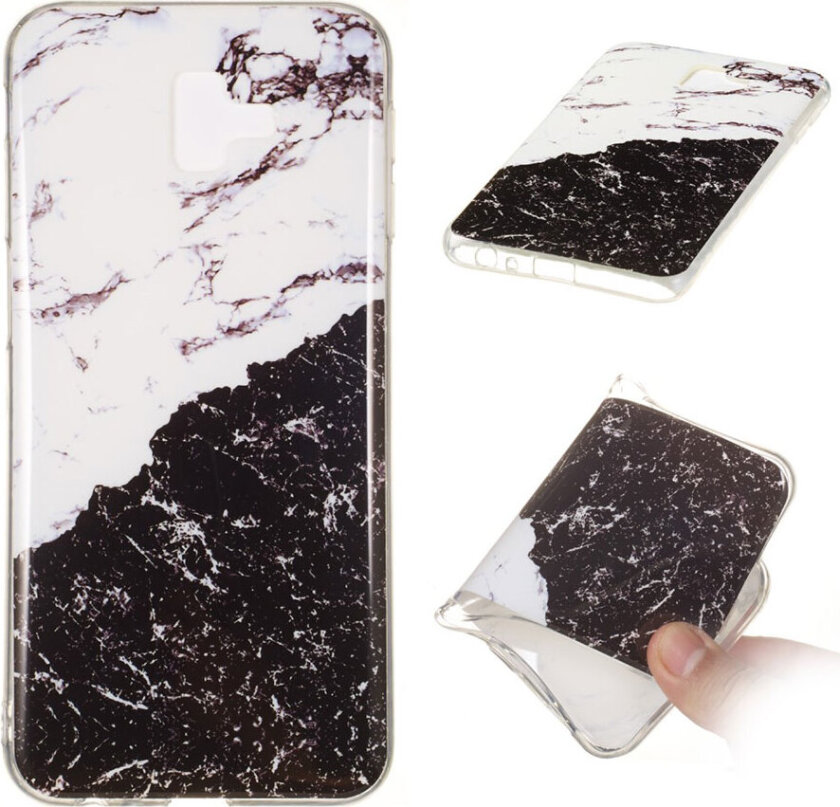 Galaxy J6 Plus beskyttelses deksel av TPU med IMD print i marmor mønster - stil Q