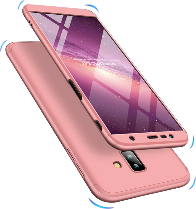 GKK Samsung Galaxy J6 Plus beskyttelses deksel av hard plastikk med 3 avtagbare deler - rose gull