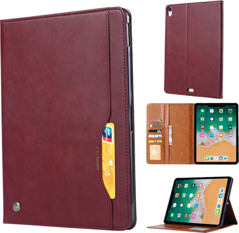iPad Pro 11 beskyttelses deksel av syntetisk skinn - vinrød