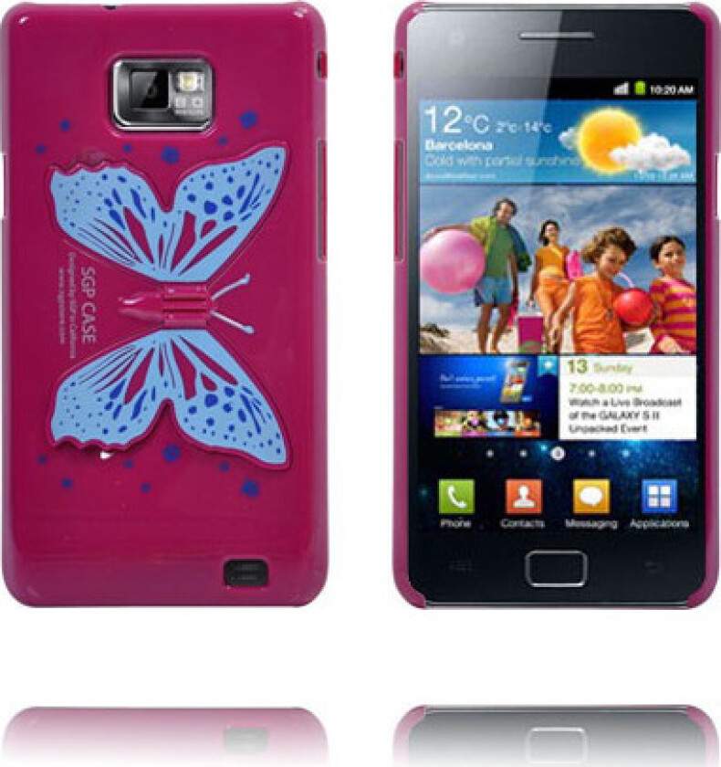 Butterfly Wings - Sammenleggbar Stativ (Hot Rosa) Samsung Galaxy S2 Deksel