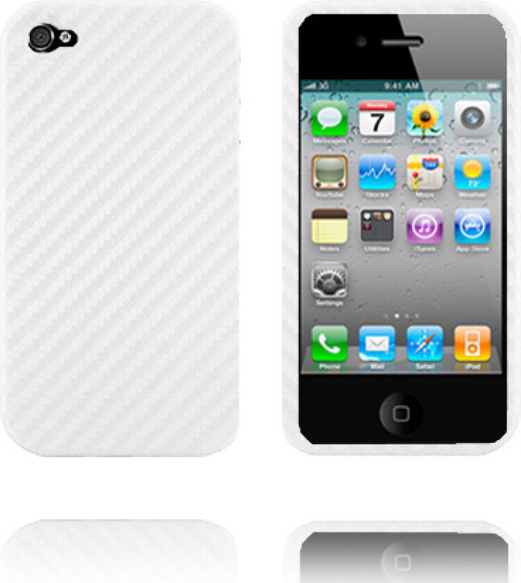 Carbon Slim Deksel (Hvit) iPhone 4 Deksel
