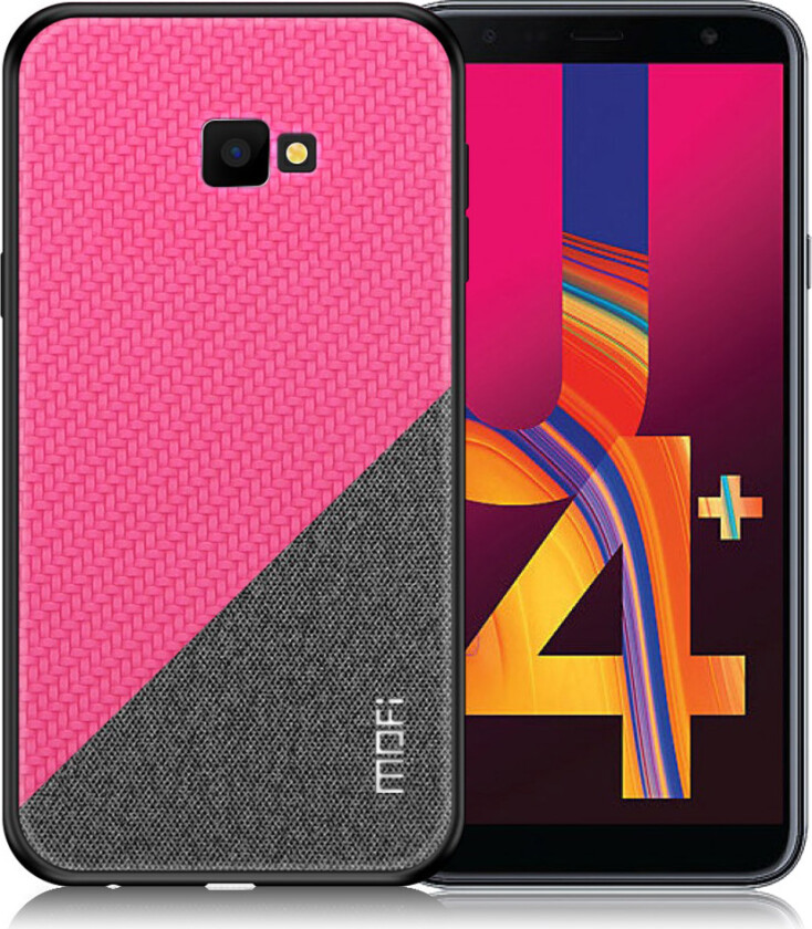 MOFI Samsung Galaxy J4 Plus beskyttelses deksel av hybrid materiale med to fargers design - rose