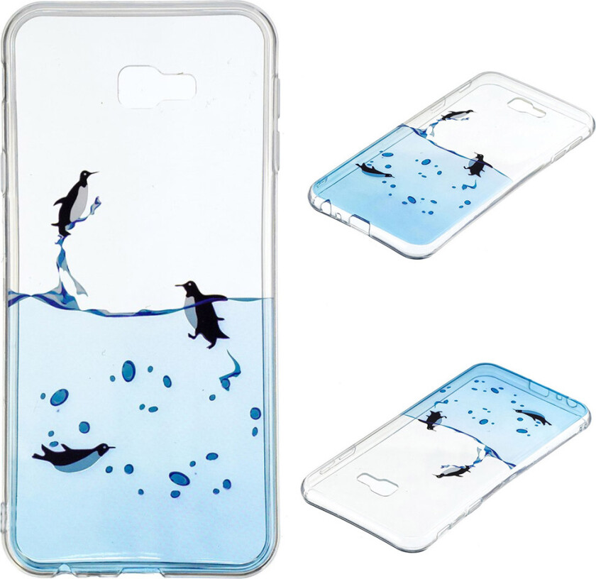 Galaxy J4 Plus beskyttelses deksel av TPU med IMD printet mønster - nusselig pingvin