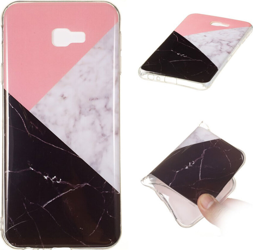 Galaxy J4 Plus beskyttelses deksel av TPU med IMD marmor printet mønster - stil Q