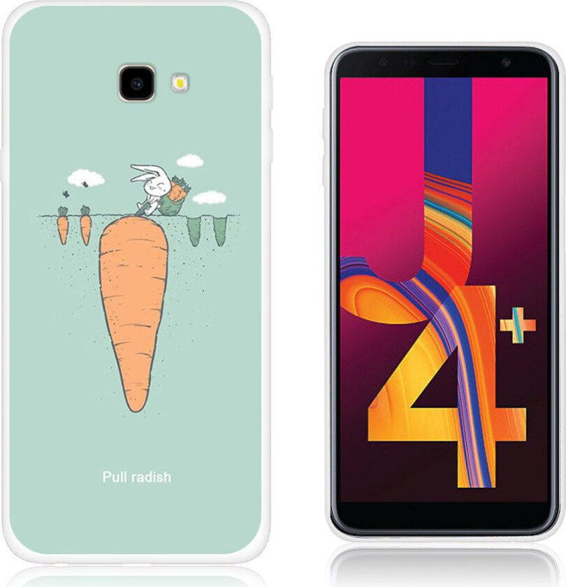 Galaxy J4 Plus beskyttelses deksel av TPU med printet mønster - trekkt reddik