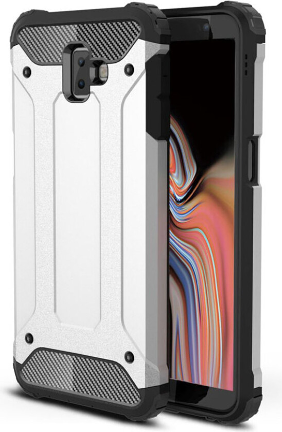 Galaxy J6 Plus beskyttelses deksel av plastikk og TPU - sølv