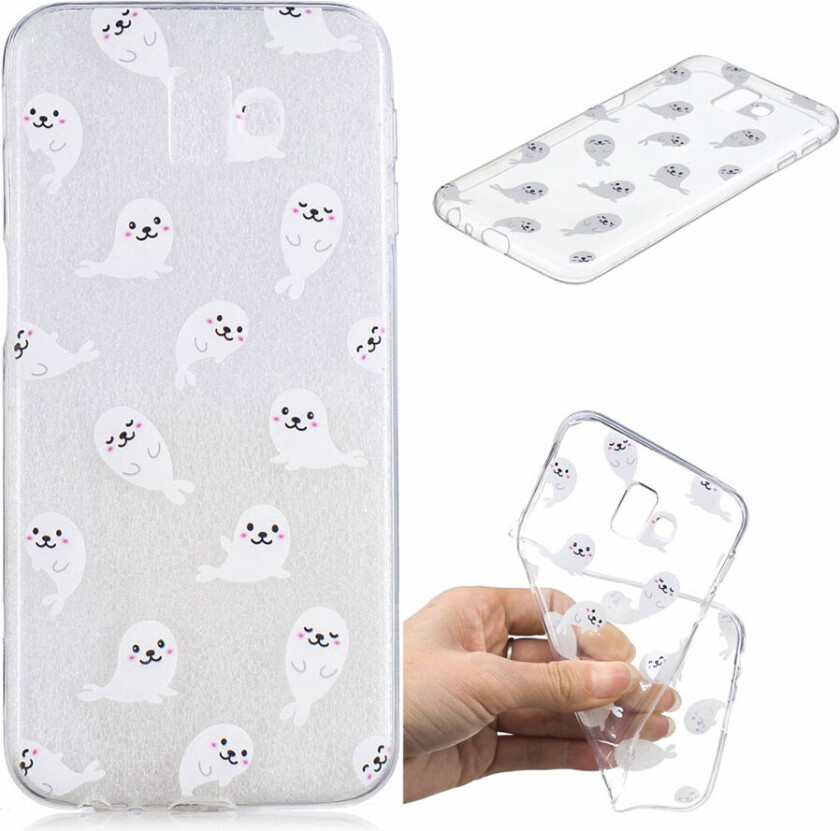 Galaxy J6 Plus beskyttelses deksel av TPU med IMD printet mønster - sjø løve