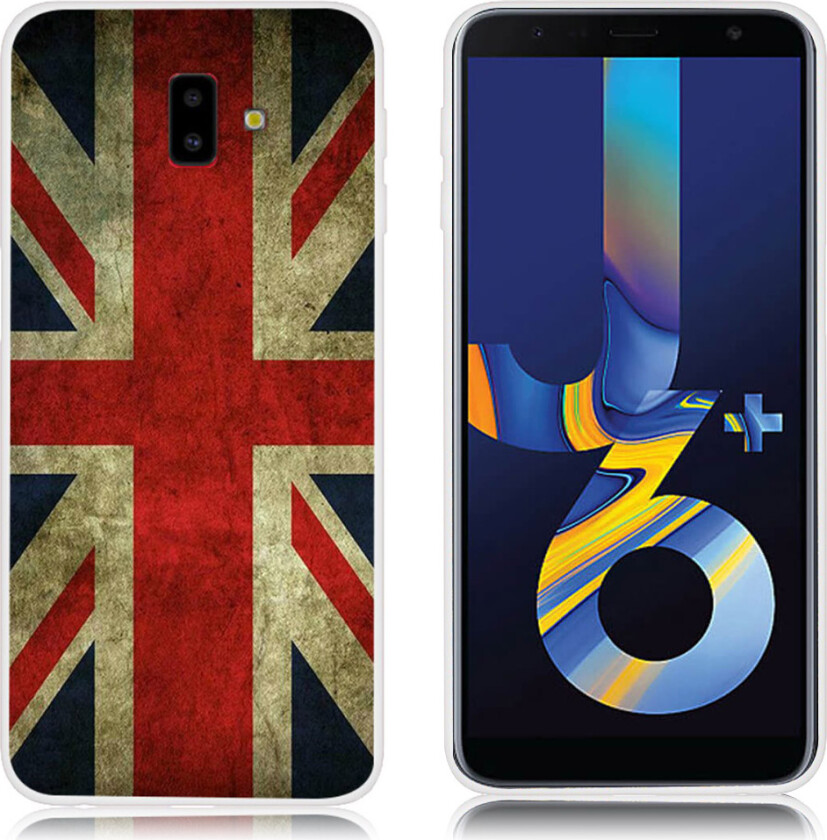Galaxy J6 Plus beskyttelses deksel av TPU med printet mønster - retro UK flagg