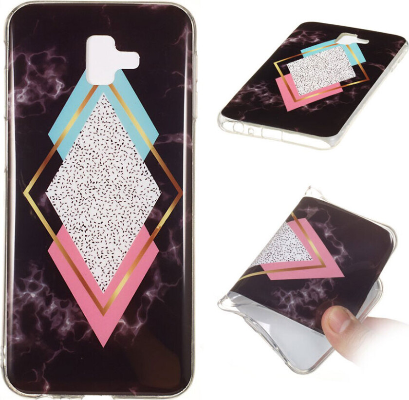 Galaxy J6 Plus beskyttelses deksel av TPU med IMD print i marmor mønster - stil L