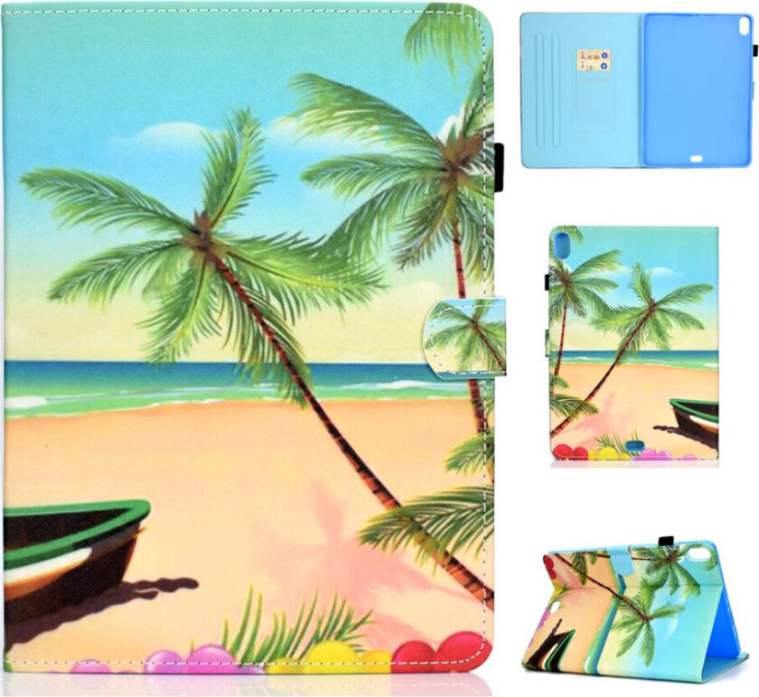 iPad Pro 11 beskyttelses deksel av syntetisk skinn og TPU med printet mønster - sjøsiden