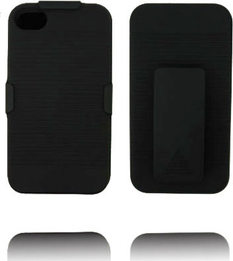 Ridgeline Belt-Clip og Stativ Deksel - Beskyttende Slide-on front (Sort) iPhone 4 Deksel