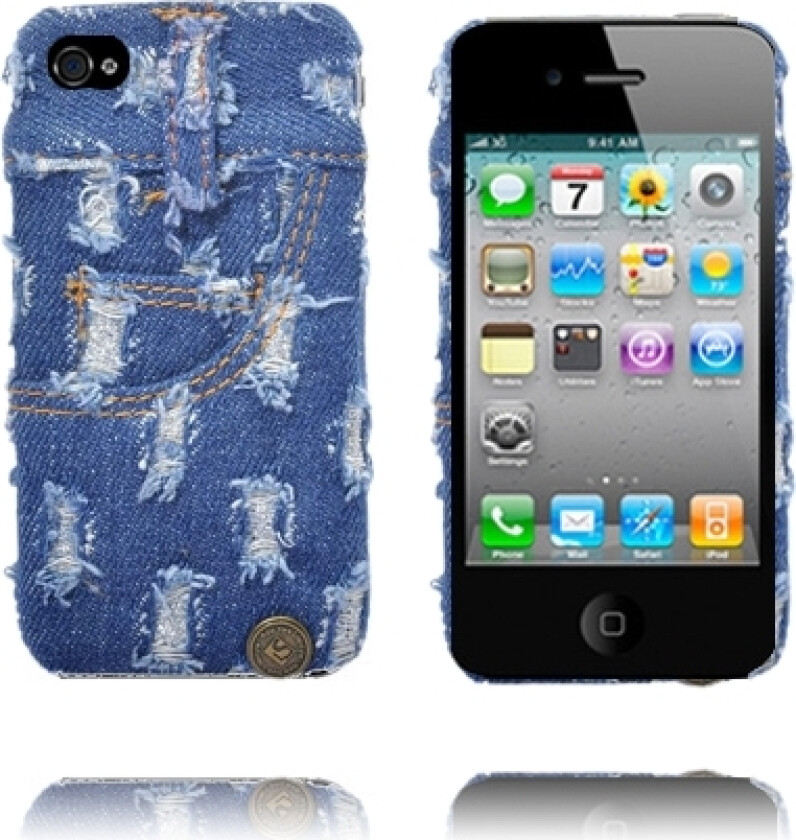 Cool Jeans (Front Blå Prikkete) iPhone 4 Deksel