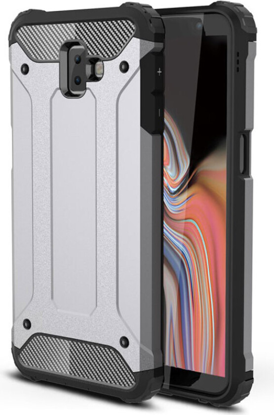 Galaxy J6 Plus beskyttelses deksel av plastikk og TPU - grå