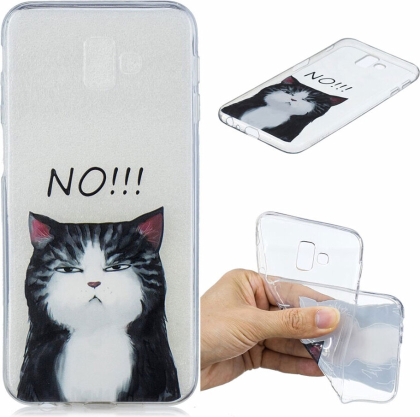 Galaxy J6 Plus beskyttelses deksel av TPU med hevet printet mønster - katt