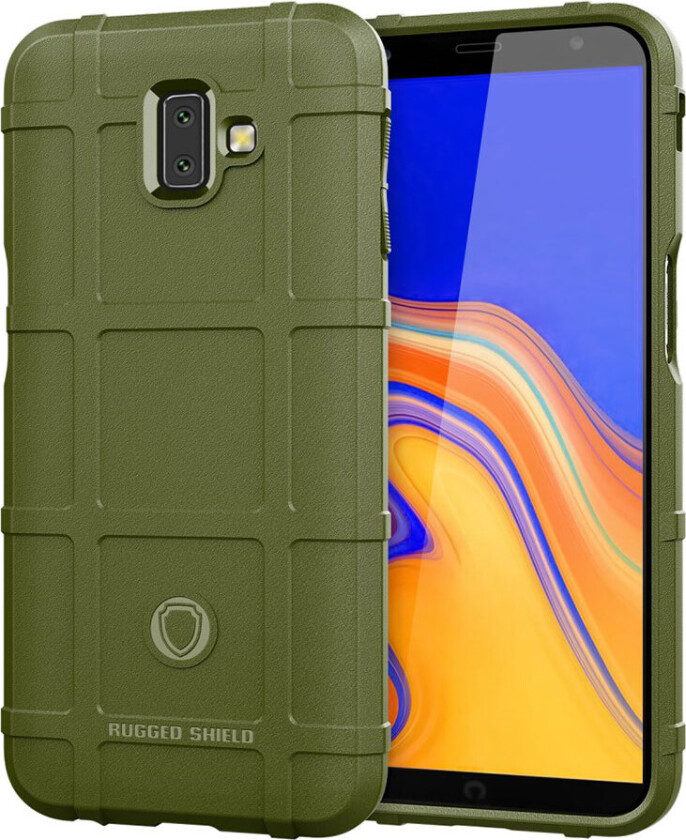 Galaxy J6 Plus beskyttelses deksel av TPU med firekant gitter design - grønn