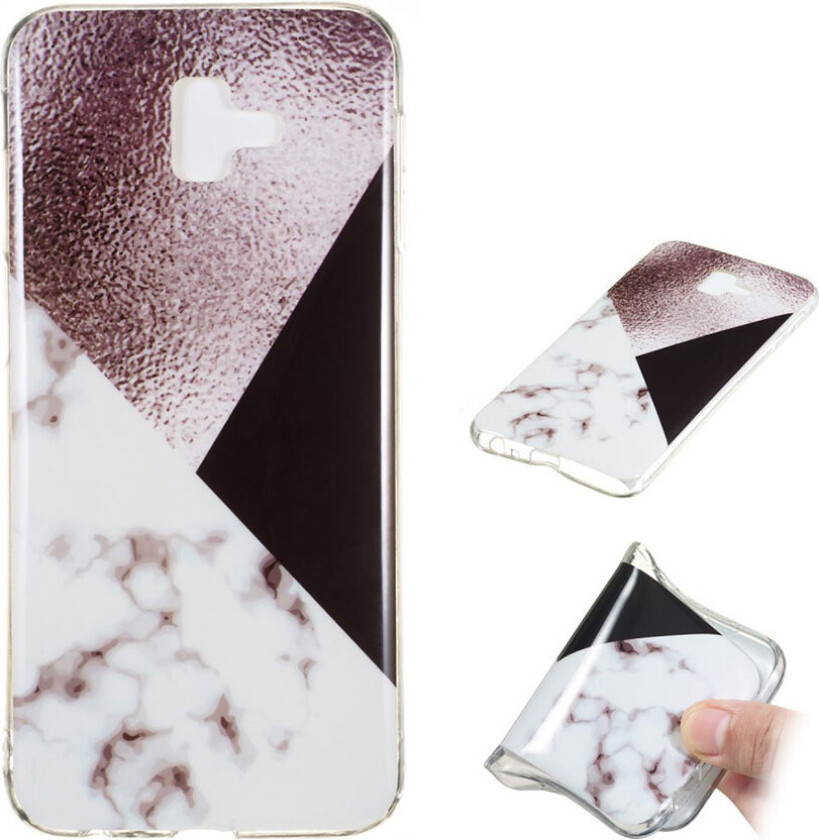 Galaxy J6 Plus beskyttelses deksel av TPU med IMD printet marmor mønstre - stil C