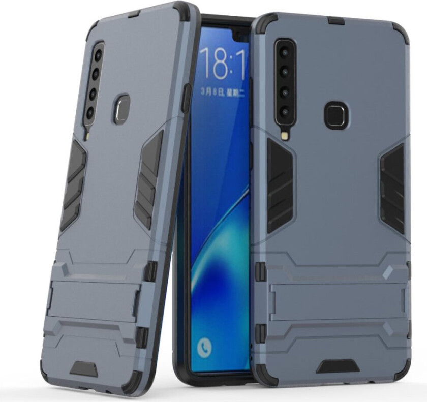 Galaxy A9 beskyttelses deksel av plastikk og TPU - mørke blå