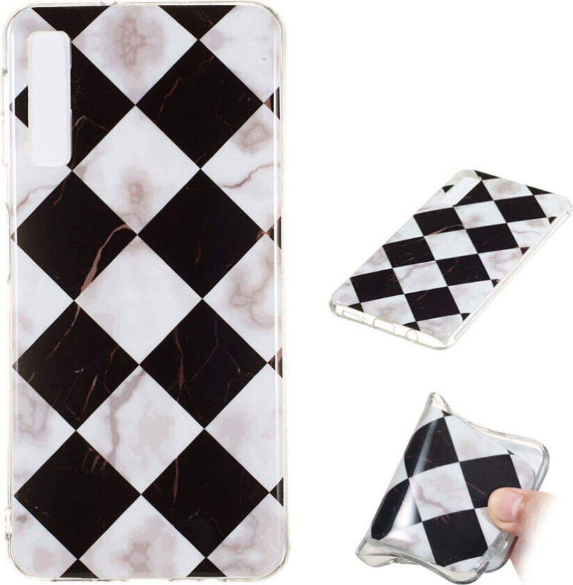 Galaxy A7 beskyttelses deksel av TPU med IMD marmor printet mønster - stil C