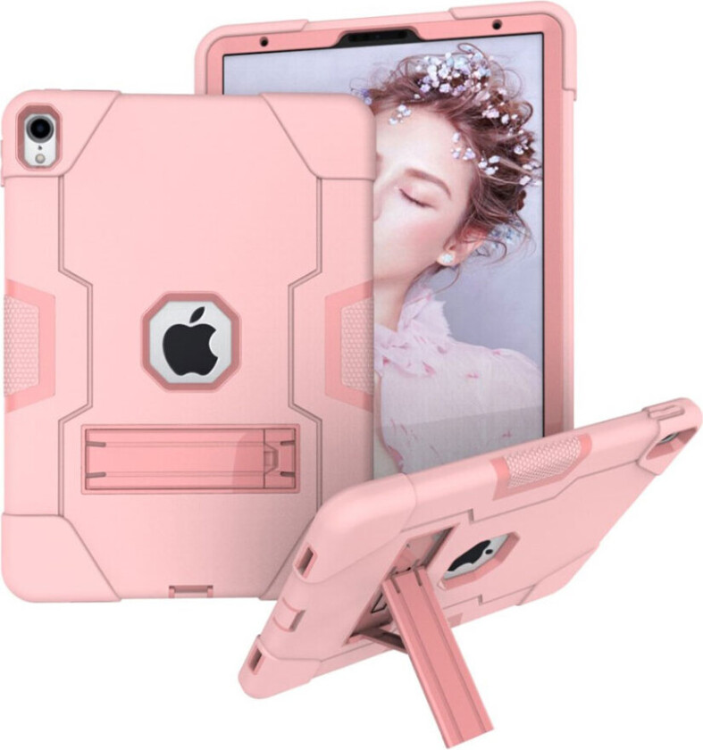 iPad Pro 11 beskyttelses deksel av hybrid materiale med to fargers design - rosa