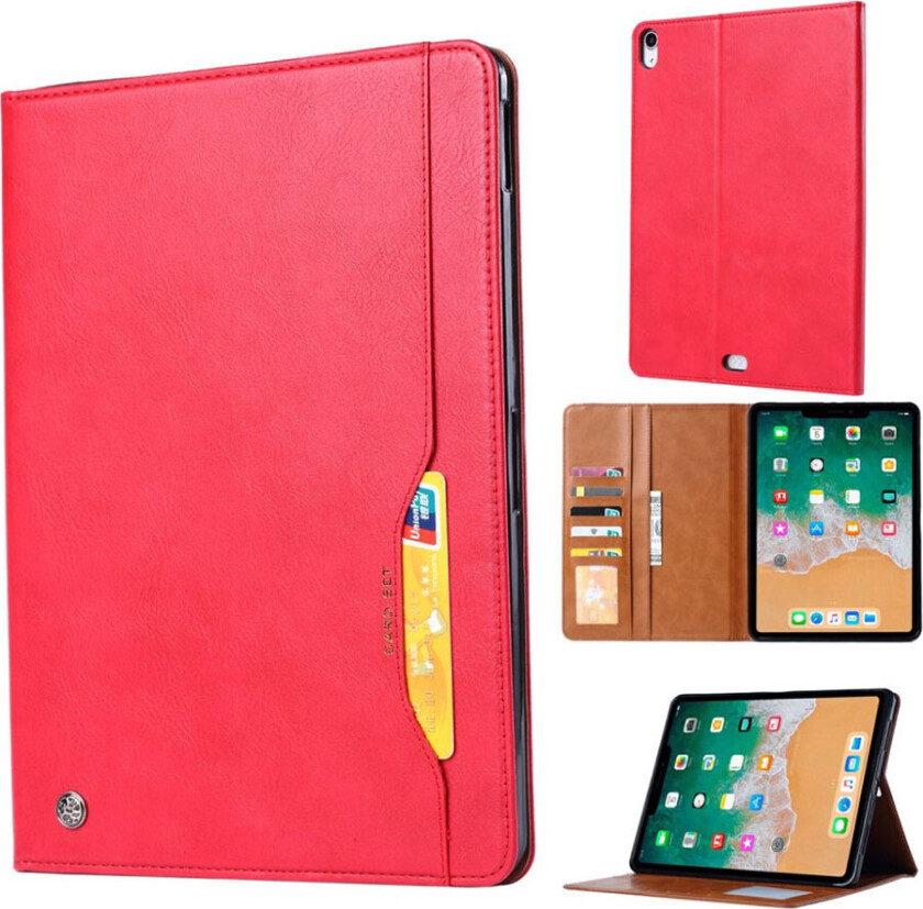 iPad Pro 11 beskyttelses deksel av syntetisk skinn - rød