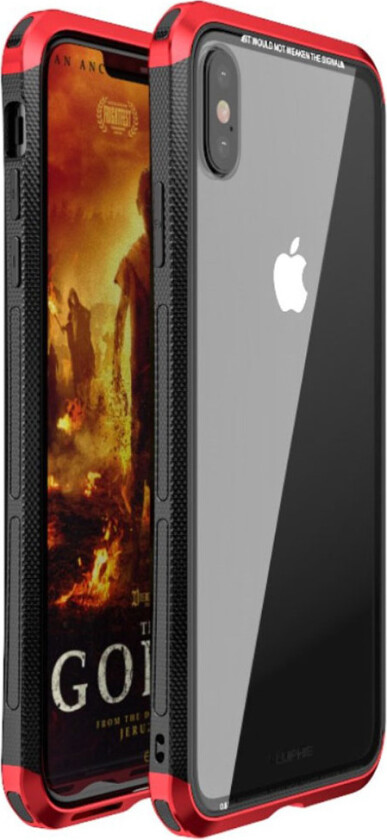 LUPHIE iPhone Xs Max beskyttelses deksel av hybrid materiale - rød