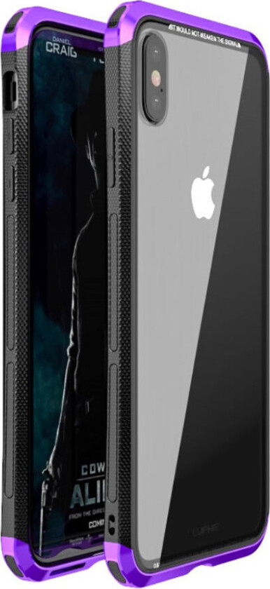 LUPHIE iPhone XS beskyttelses deksel av hybrid materiale - lilla