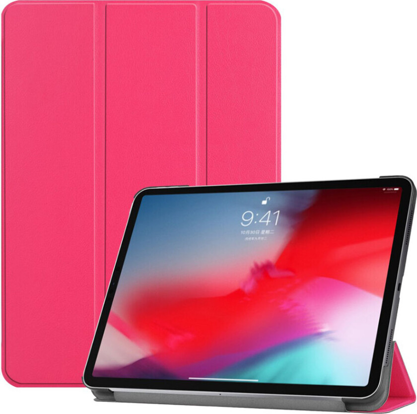 iPad Pro 11 beskyttelses deksel av syntetisk skinn med 3 dels stativ - rose