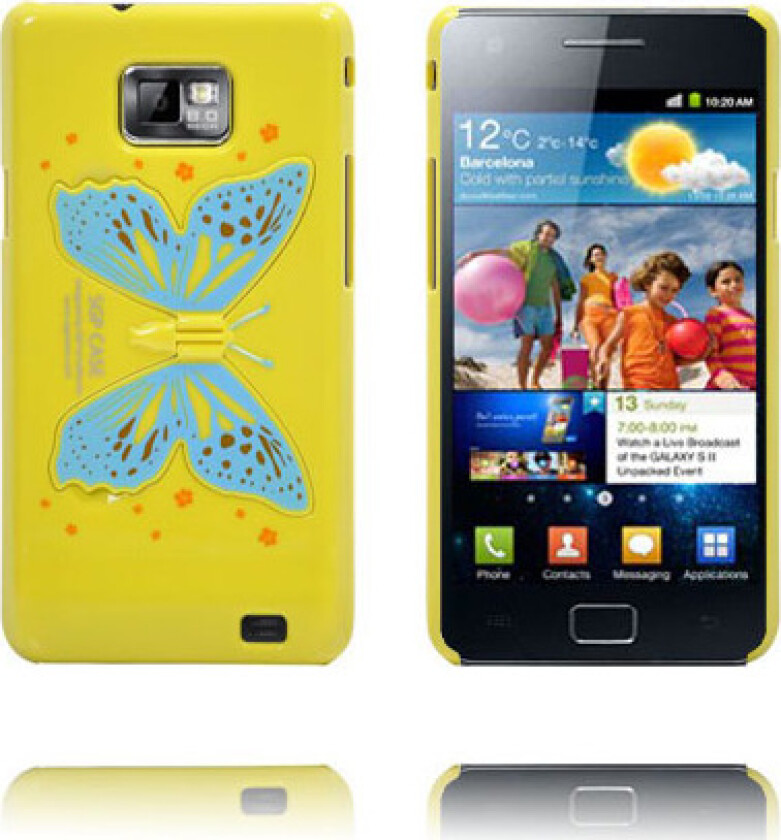 Butterfly Wings - Sammenleggbar Stativ (Gul) Samsung Galaxy S2 Deksel